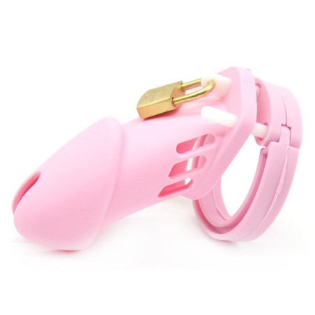 Cage de chasteté silicone rose de 9 x 3cm