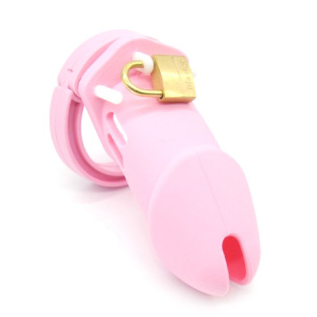 Cage de chasteté silicone rose de 9 x 3cm