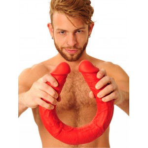 Double Gode STRETCH N°55 de MK Toys 52cm x 5.7cm Rouge