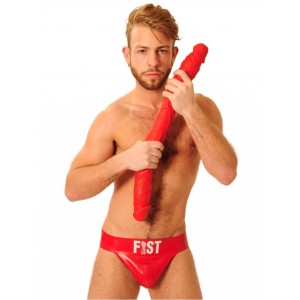 Double gode STRETCH N°77 de 62 x 6.2 cm Rouge