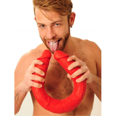 Double gode STRETCH N°77 de 62 x 6.2 cm Rouge