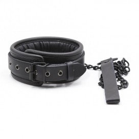 Collier rembourré + Laisse noir 2