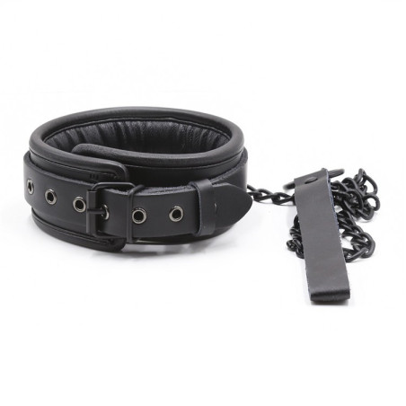 Collier rembourré + Laisse noir