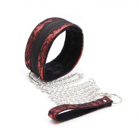 Kit Bondage Collier + Menottes Rouge 2