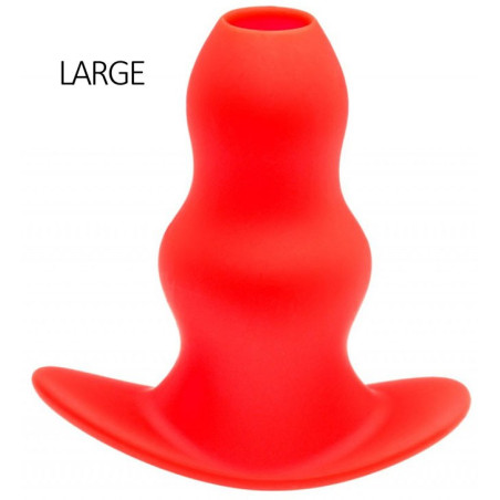 Plug Tunnel STRETCH Hole large couleur rouge de 15 x 7 cm