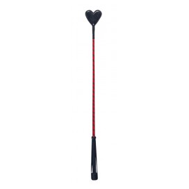 Cravache en cuir  Coeur rouge - 70 cm