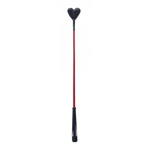 Cravache en cuir  Coeur rouge - 70 cm