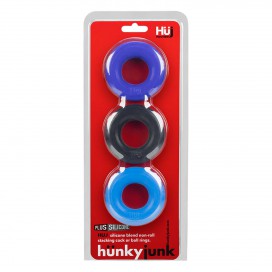 Cockrings HUJ Hünkyjunk lot de 3 Bleu-Noir 2