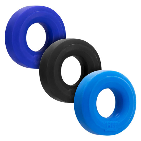 Cockrings HUJ Hünkyjunk lot de 3 Bleu-Noir