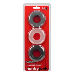 Cockrings HUJ Hünkyjunk lot de 3 Noir Gris et Transparent