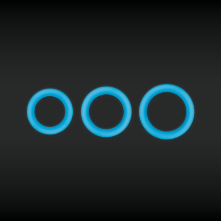 Cockring fluorescent bleu de FIREFLY en Silicone