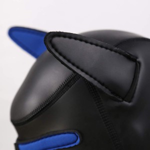 Cagoule PUPPY Néoprène Noir-Bleu de Kinky Puppy