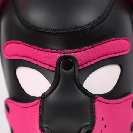 Cagoule PUPPY en néoprène Coloris Rose de Kinky Puppy