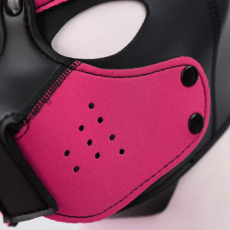 Cagoule PUPPY en néoprène Coloris Rose de Kinky Puppy