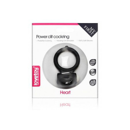 Cockring vibrant Power Clit Heart – Noir