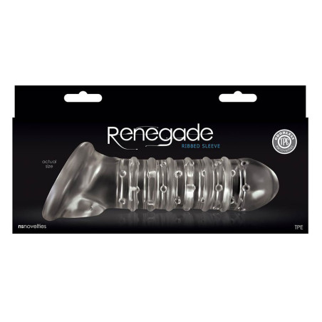 Étui pénien Renegade RIBBED Transparent 16 x 4 cm