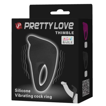 Anneau vibrant THIMBLE de Pretty Love en silicone