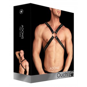 Harnais Adonis pour mec soumis en simili cuir