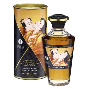 Huile de massage Chauffante Aphrodisiaque - BAISERS AU CARAMEL 100 mL