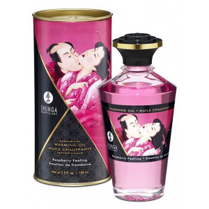 Huile de massage Chauffante Aphrodisiaque - Émotion de FRAMBOISE 100mL