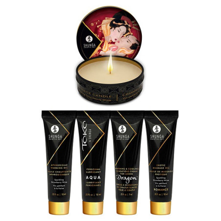 Coffret Ensemble Secret de Geisha - Vin Pétillant à la Fraise  