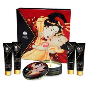 Coffret Ensemble Secret de Geisha - Vin Pétillant à la Fraise  