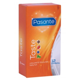 Préservatifs aromatisés TASTE 53 mm de Pasante | Boîte de 12