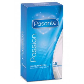 Préservatifs nervurés PASSION 52 mm de Pasante | Boîte de 12