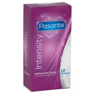 Préservatifs nervurés et perlés INTENSITY 52 mm par Pasante