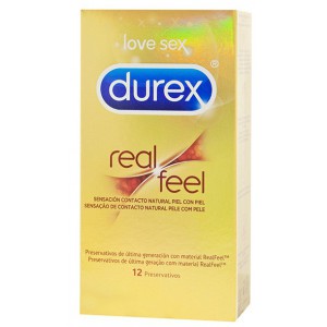 Préservatifs sans latex REAL FEEL Durex 56 mm x12
