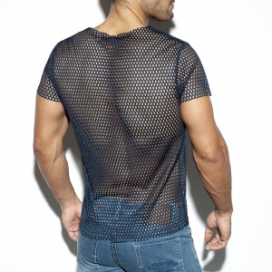 T-shirt OPEN MESH bleu marine de Es Collection
