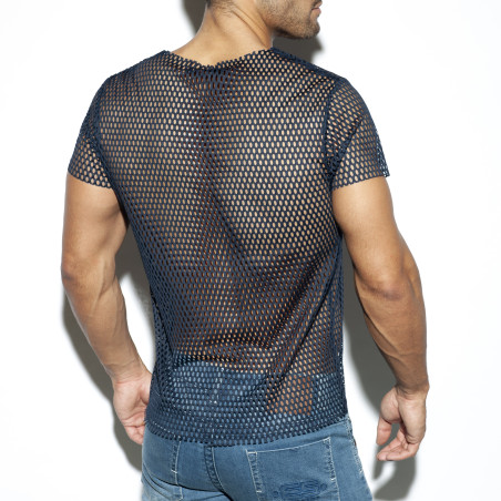 T-shirt OPEN MESH bleu marine de Es Collection