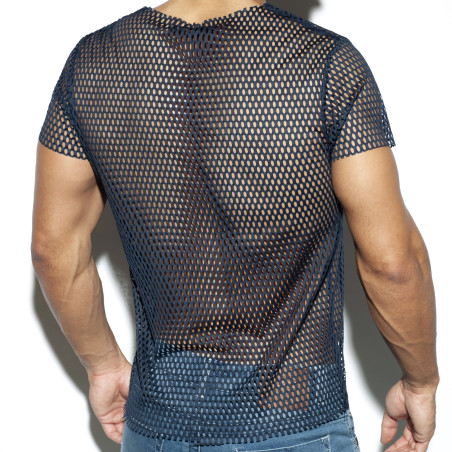 T-shirt OPEN MESH bleu marine de Es Collection