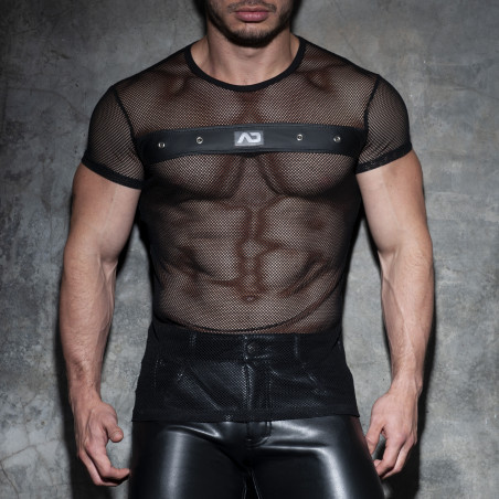 T-shirt MESH MIXED Noir