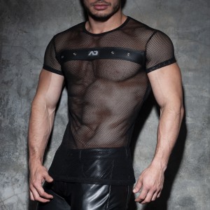 T-shirt MESH MIXED Noir