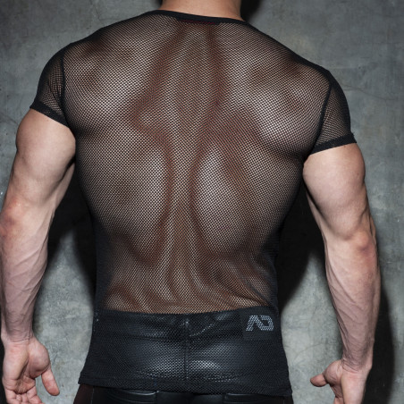 T-shirt MESH MIXED Noir