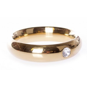 Cockring ROUND Gold avec Bijou de Kiotos