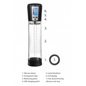 Pompe à pénis automatique avec écran LCD PUMPED 20  x 6 cm