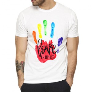 T-shirt MAIN RAINBOW Blanc