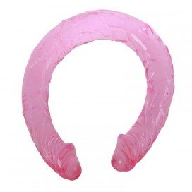 Double Gode Jelly 45 x 3.5 cm Rose 2