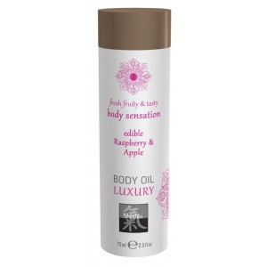 Huile de massage Comestible - FRAMBOISE et POMME 75 mL