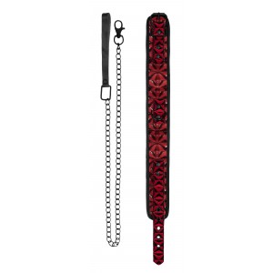 Collier et Laisse LUXURY BURGUNDY Rouge