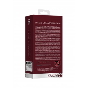 Collier et Laisse LUXURY BURGUNDY Rouge