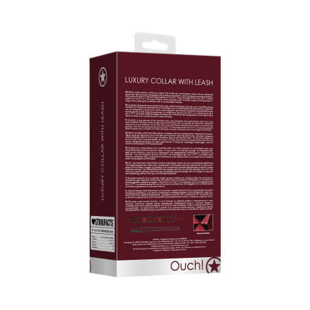 Collier et Laisse LUXURY BURGUNDY Rouge