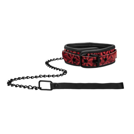 Collier et Laisse LUXURY BURGUNDY Rouge