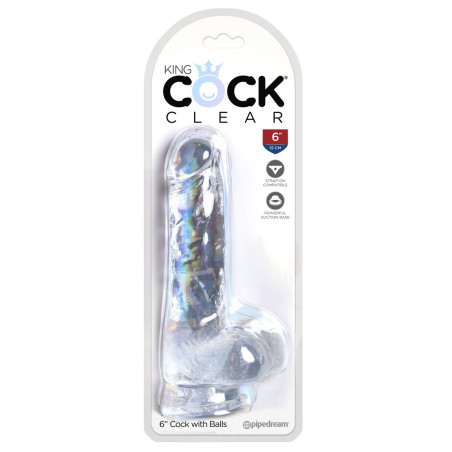 Gode Transparent King Cock CLEAR 13.5 x 3.5 cm