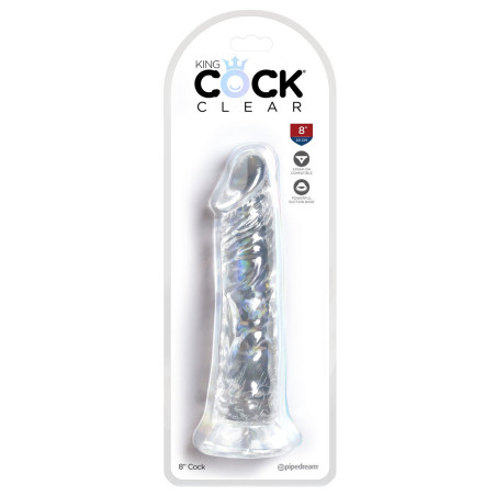 Gode transparent de 20cm de King Cock Gamme CLEAR