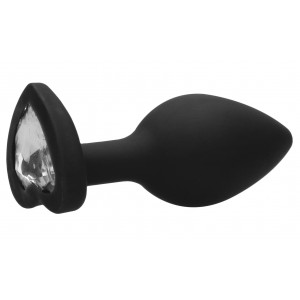 Plug Bijou Anal Silicone HEART 6 x 2.8 cm Noir