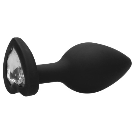 Plug Bijou Anal Silicone HEART 6 x 2.8 cm Noir