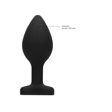Plug Bijou Anal Silicone HEART 7 x 3.5 cm Noir
